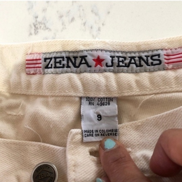Zena Jean Cream High-Waisted Wide-Leg jeans - Picture 15 of 15